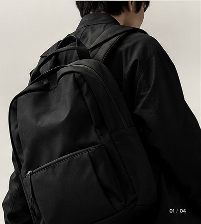 Black backpack product study